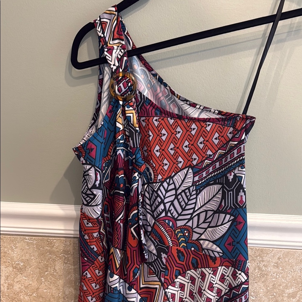 One-Shoulder Patterned Dress - Picture 5 of 5